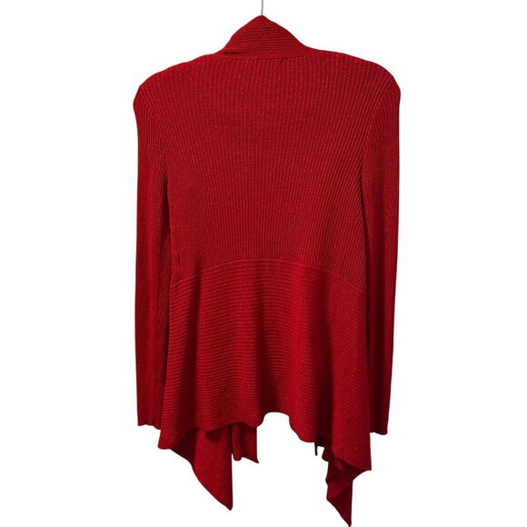 Belldini Red Asymmetrical Cardigan Sweater With Tank Size PM/PL Sweater Set - Picture 4 of 12
